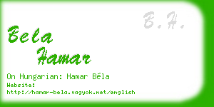bela hamar business card